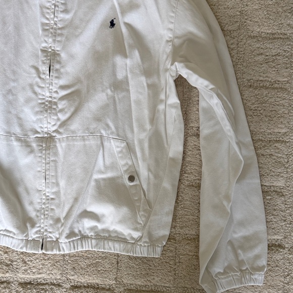 POLO Ralph Lauren White Cotton Twill Harrington Jacket Vintage - Picture 8 of 11